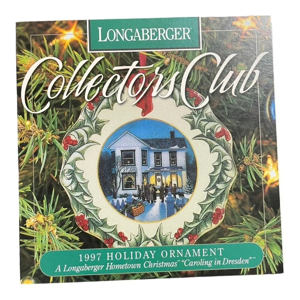 1997‎ Longaberger Collectors Club Hometown Christmas Ornament Home To Dresden